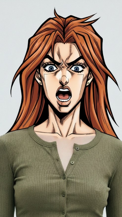 Comic book face effect for a woman