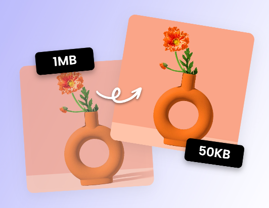 Compress the 1mb image to 50kb in fotor mb to kb converter
