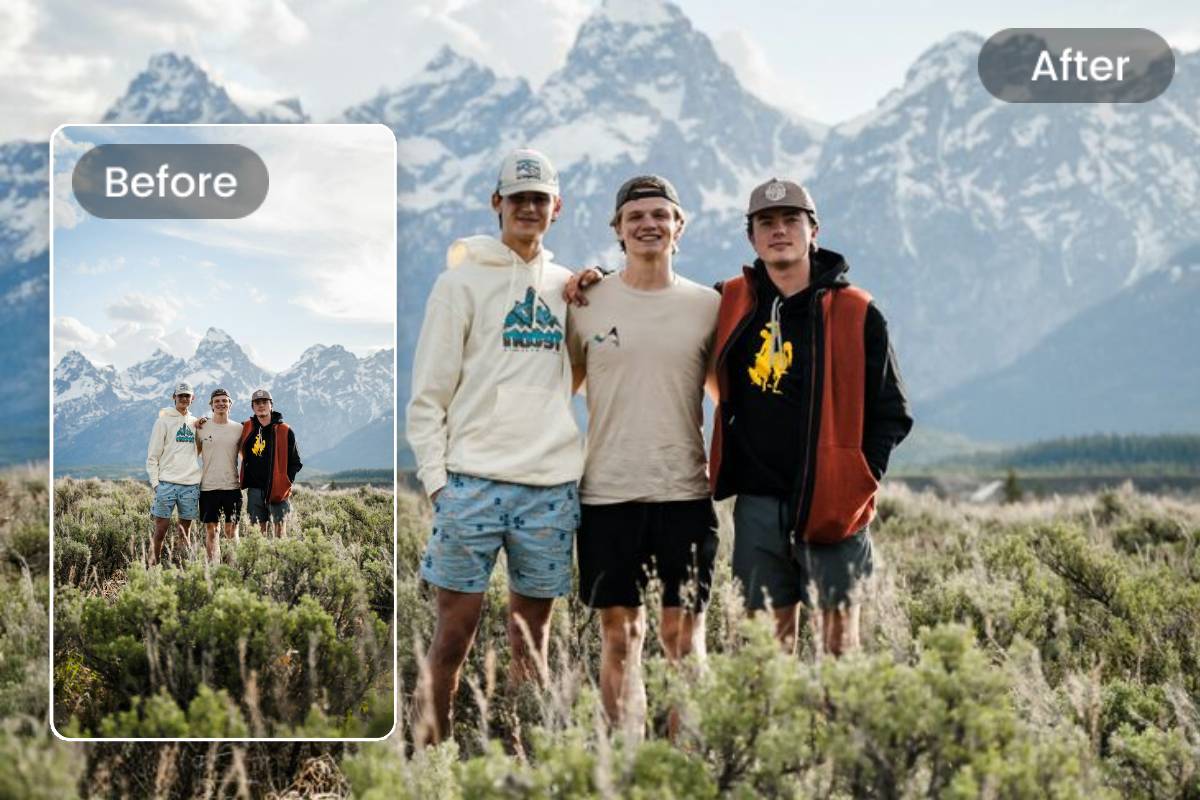 convertir une image de groupes portrait en paysage