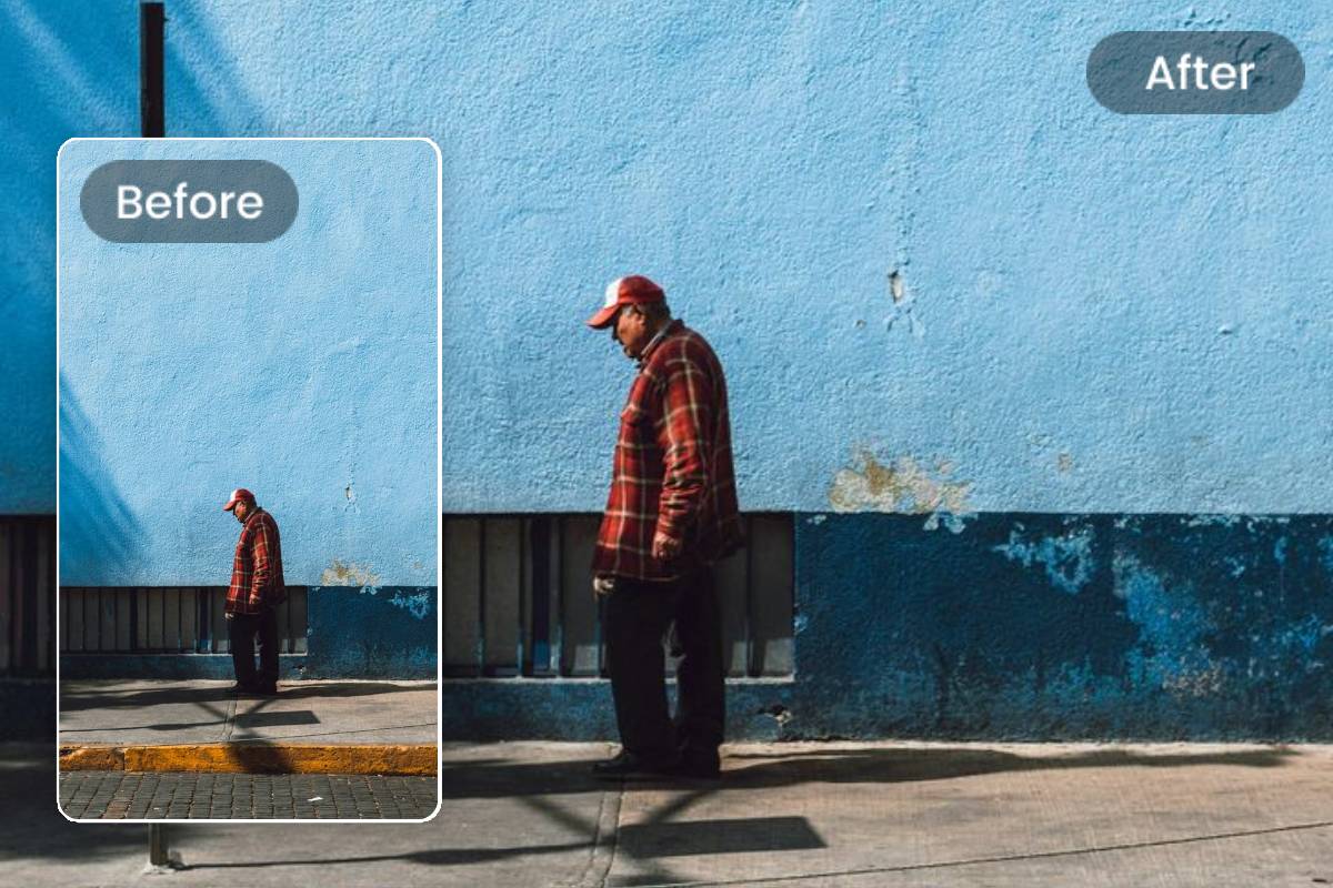 conversion de photographies de rue de portrait en paysage