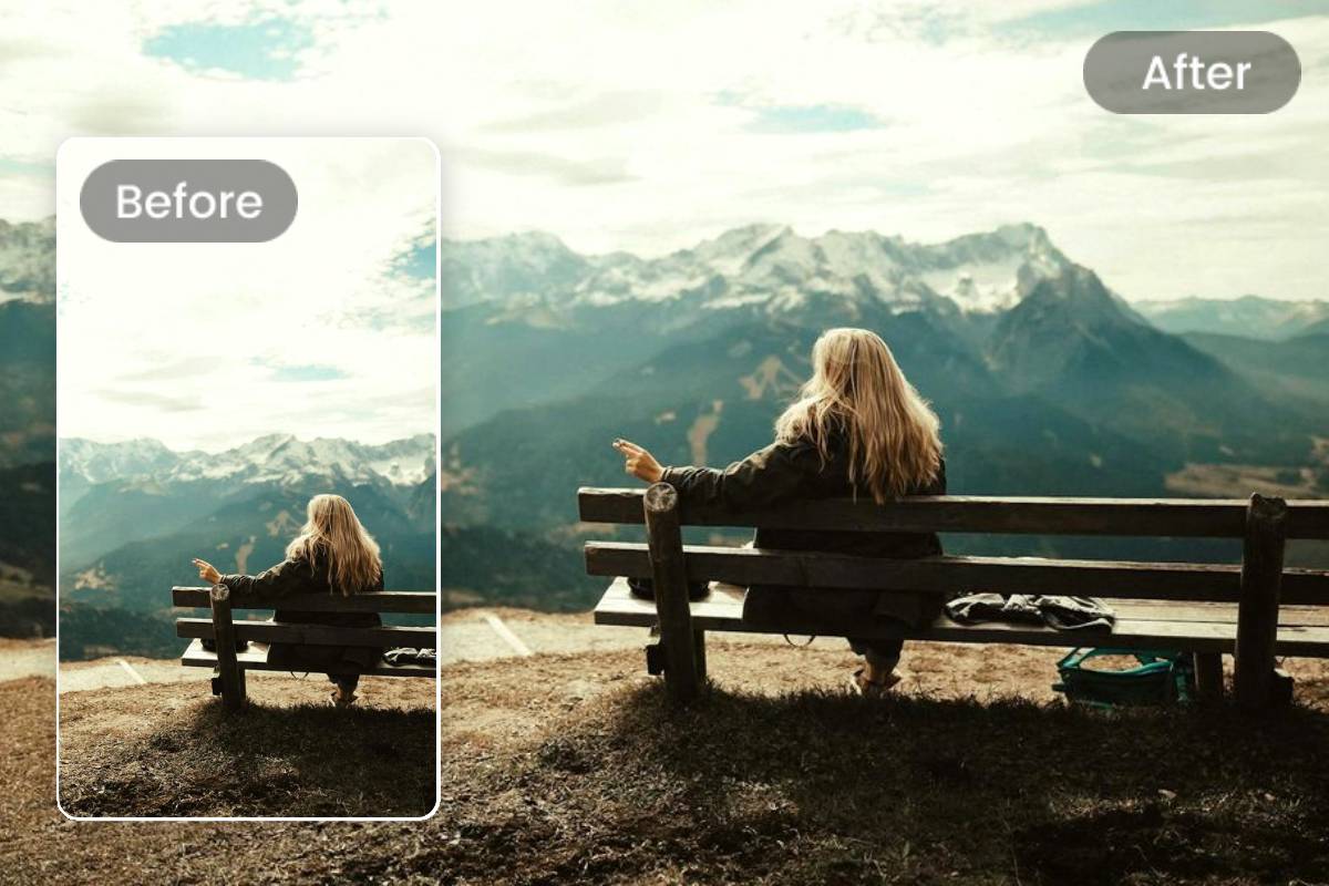 conversion d'objectifs grand angle de portrait en paysage