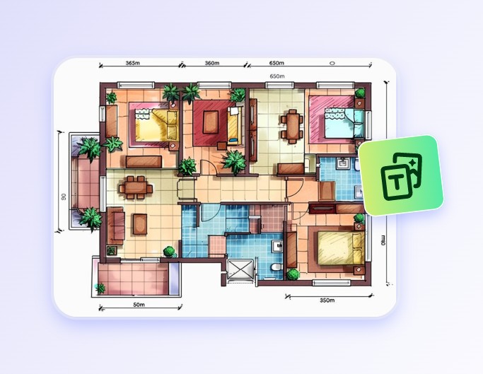 Convert text to floor plan automatically in clipfly