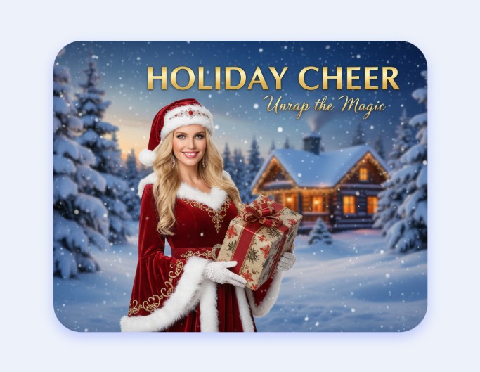 Create a female santa visual and make it a holiday design