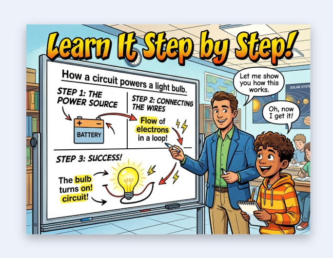 Create an ai comic as a teaching material