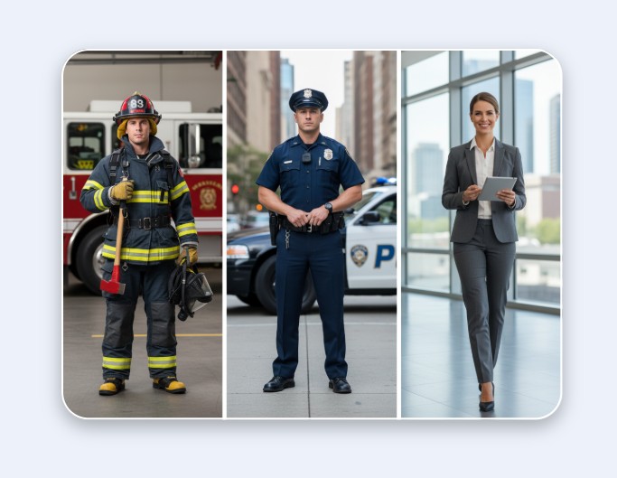 Create three ai full body portraits