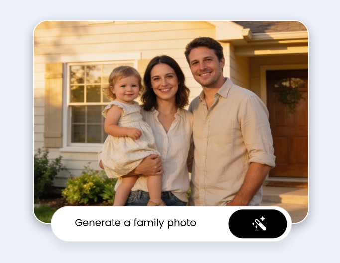 Creeta a warm ai family portrait from text