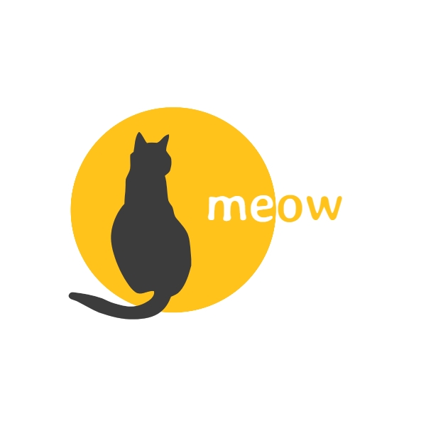 Cute cat logo design for hoodie