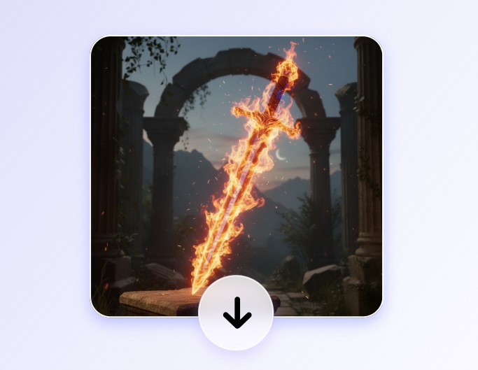 Download the AI combined longsword with flame for free