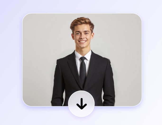 Download the photo of the man after adding a suit