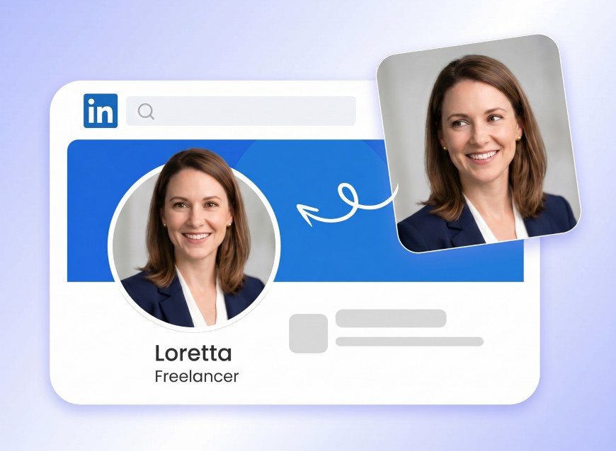 Edit eye contact of a professional female headshot and use the edited headshot as linkedin pfp