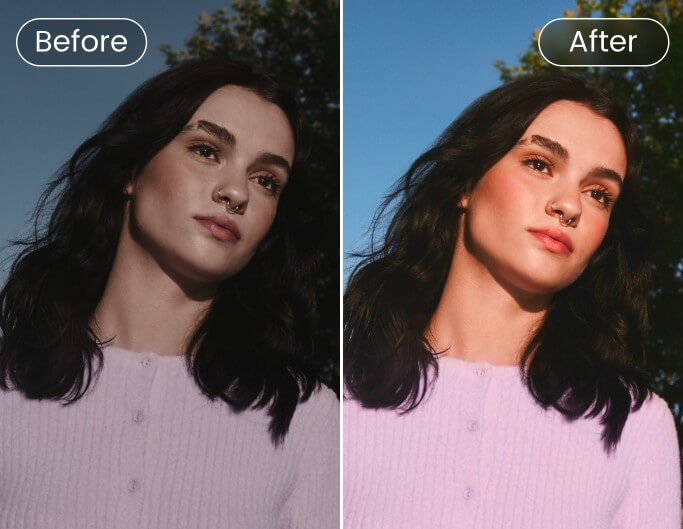 Enhance the colors of a dull portrait of a woman