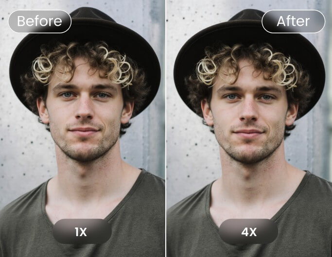 Enlarge a mans photo to 4x