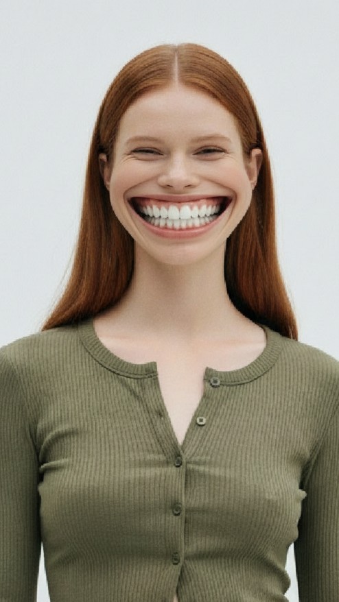 Extreme smile stretch effect for a woman