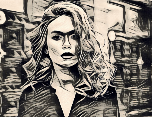 Female ink art effect ezample