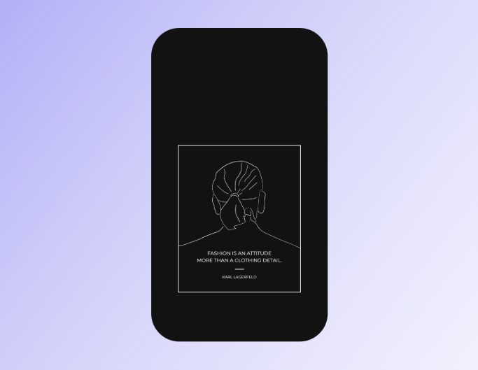 Fotor black phone wallpaper template with an example of a backside portrait in a black bg
