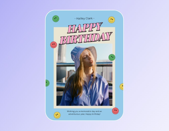 ブルーの誕生日ポスター