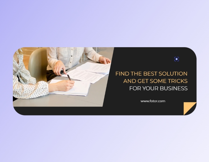 Fotor business facebook cover template featuring a business solution agency