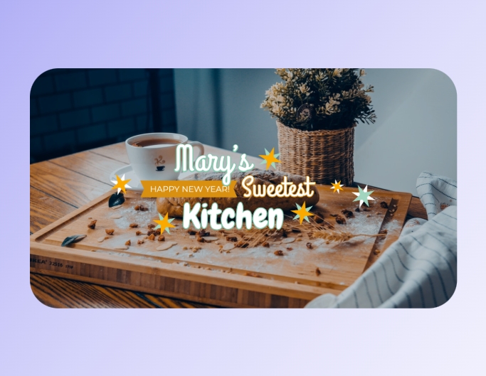 Шаблон баннера Fotor food yt с изображением коричневого торта на столе