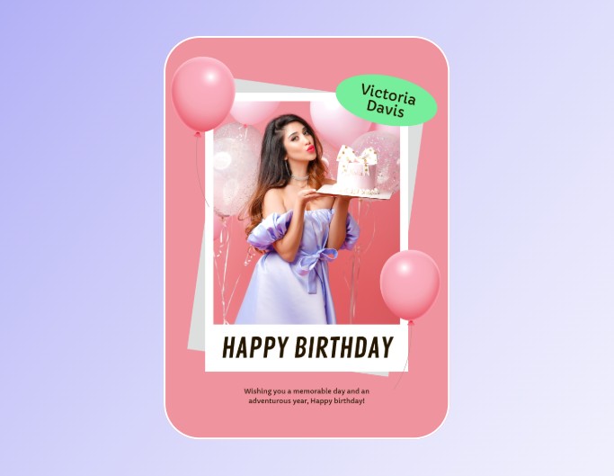 ピンクの誕生日ポスター