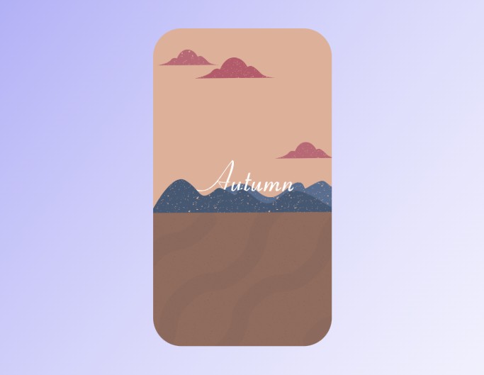 Fotor seasonal phone wallpaper template with an example of a painting version of an autmn mount view