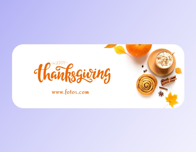 Fotor thanksgiving facebook cover photo template featuring thanksgiving coffee and bread in a white bg