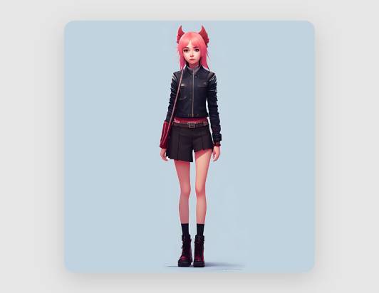 Full body anime 3d avatar of pink hair girl