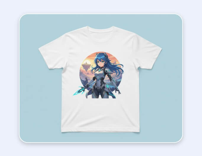 Generate an anime artwork for a shirt