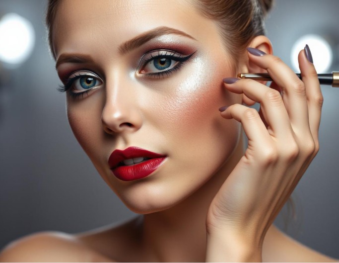 Glam makeup with fotor ai makeup generator