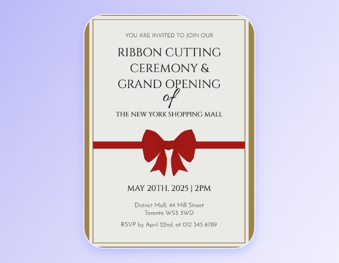 Grand opening invitation