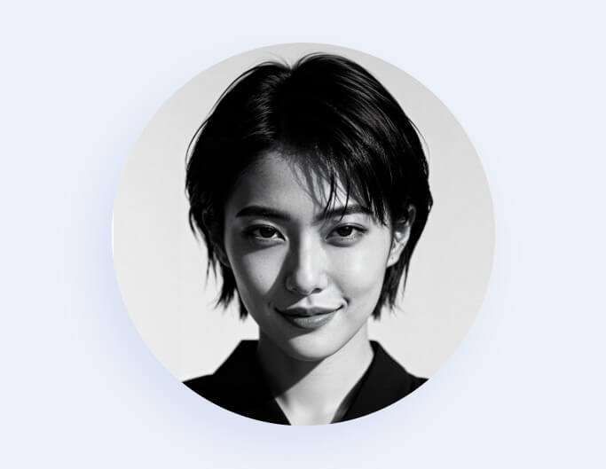 モノクロクールな女性プロフィール写真 アイコンおしゃれ韓国