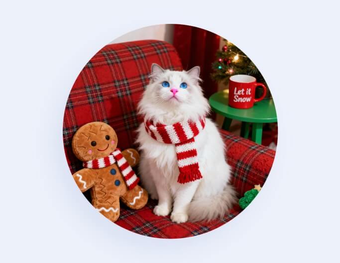 クリスマスほっこり猫とぬいぐるみ アイコンおしゃれ韓国