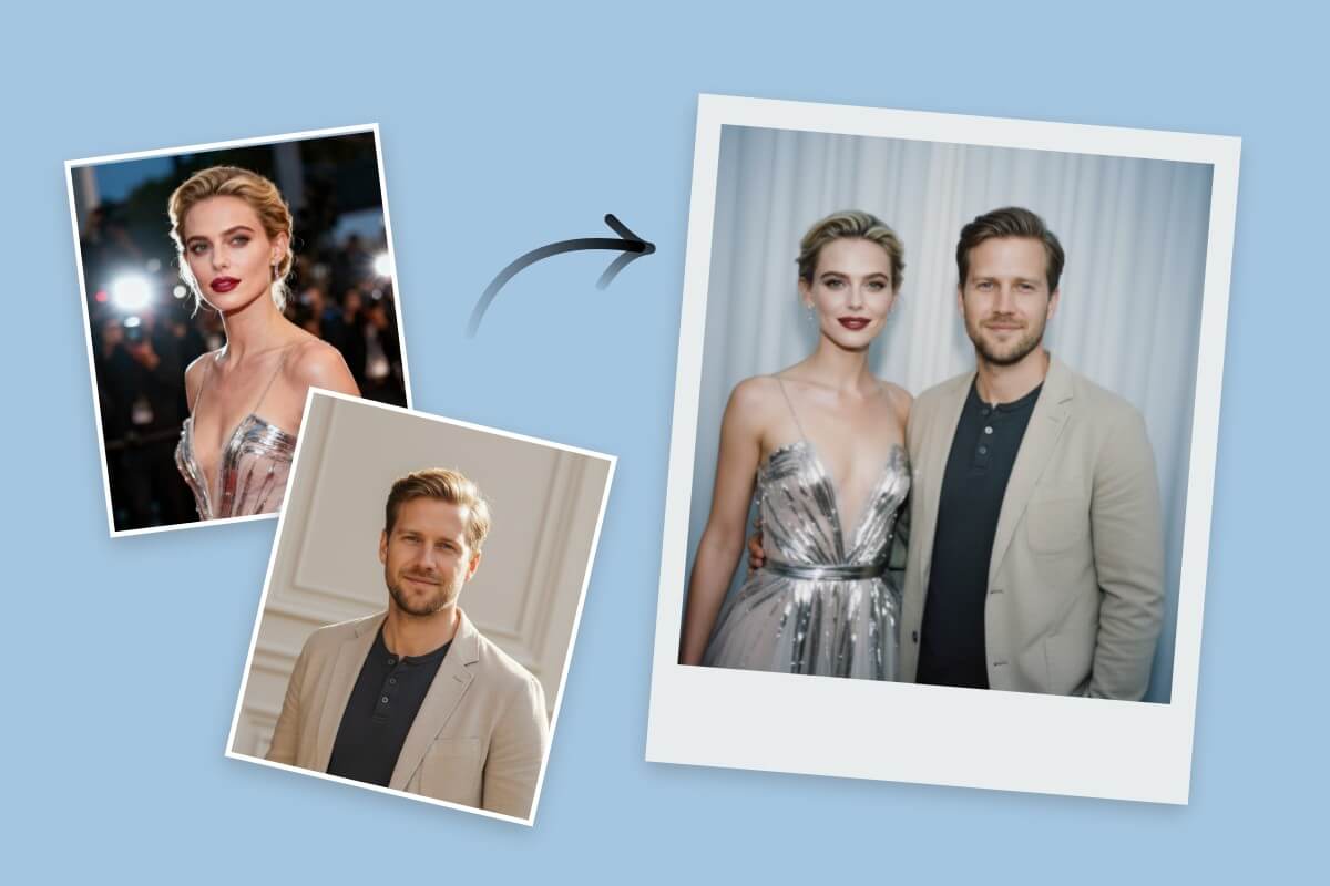 Make celebrity Polaroids with the Nano Banana AI Polaroid photo maker in Fotor