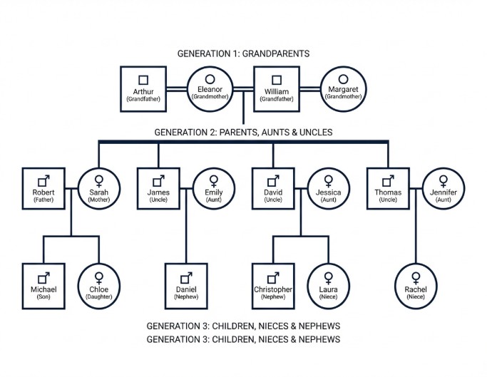 Marriage family history genogram