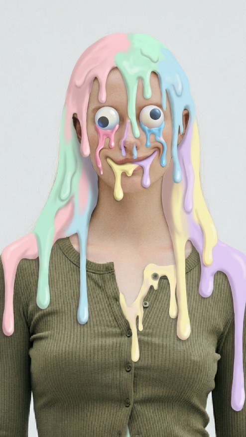 Melted face effect for a woman