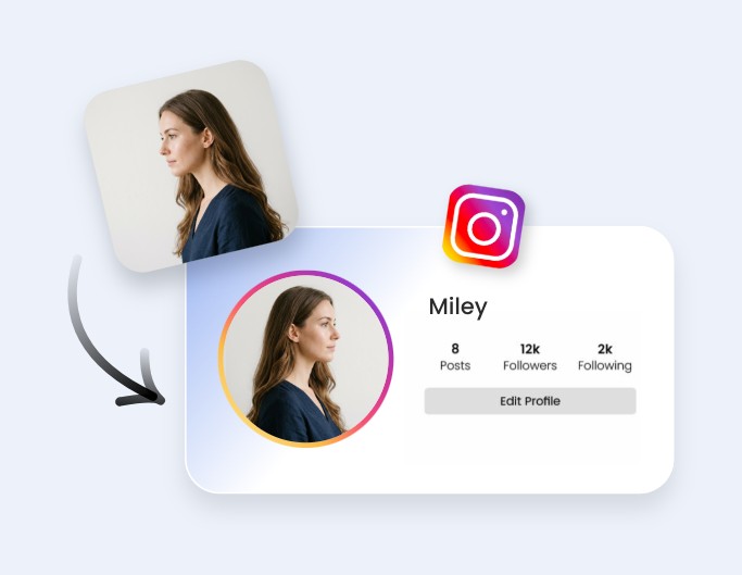 Mirror a headshot and use it as a social media pfp
