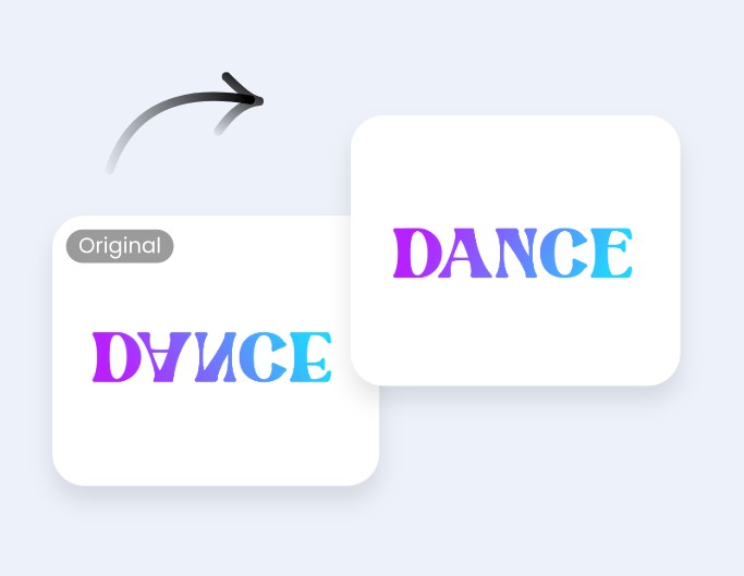 Mirror a text image
