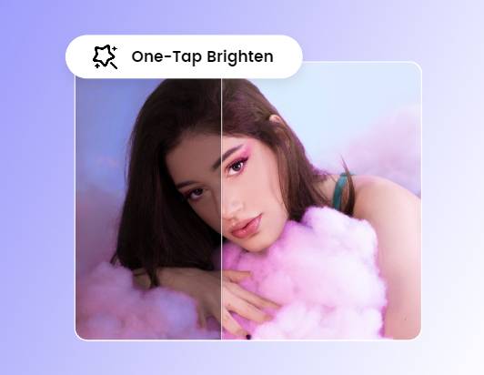 One tap brighten the woman image