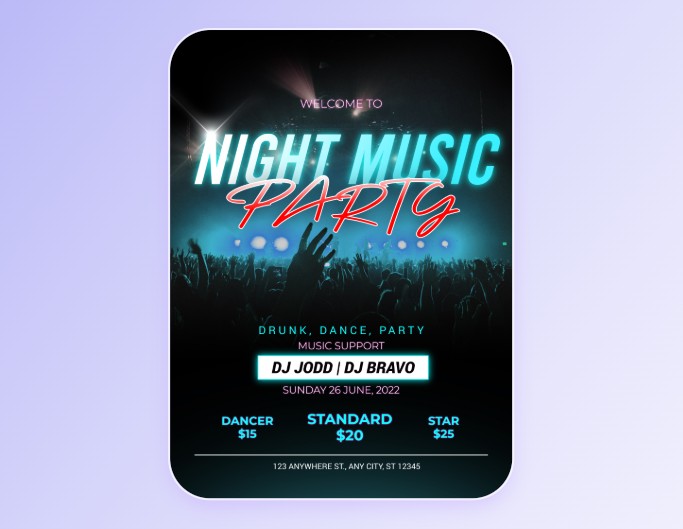 Party poster template of fotor music party theme