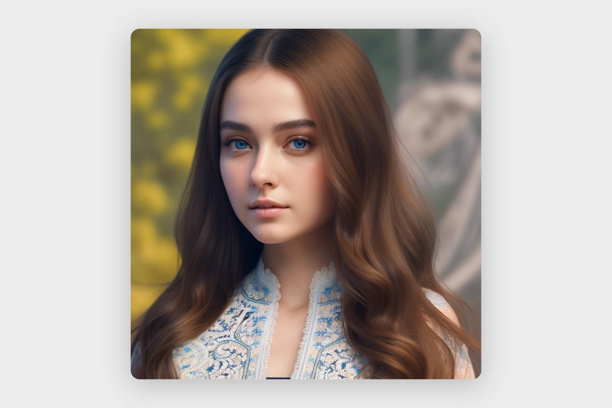 Imagen realista de una mujer con cabello marrón