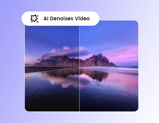 Remove grain from landscape video using fotor ai video denoiser