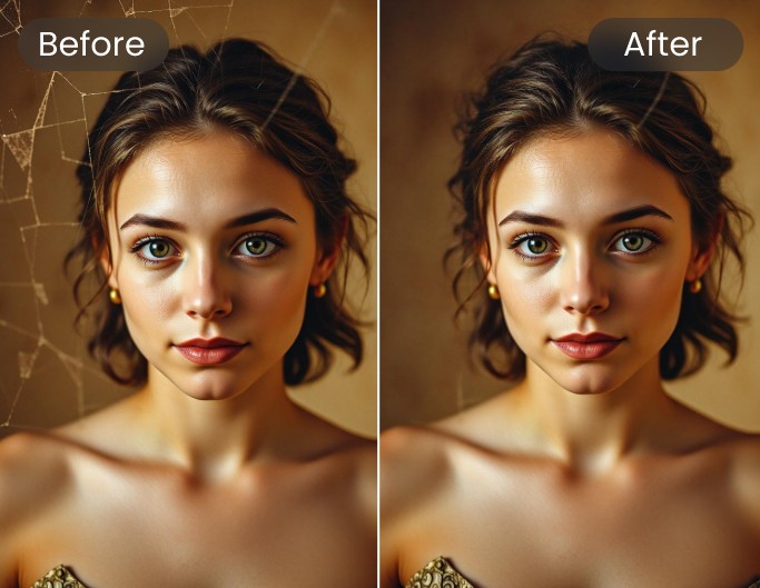 Remove objects like scratches from photo with Fotor object remover