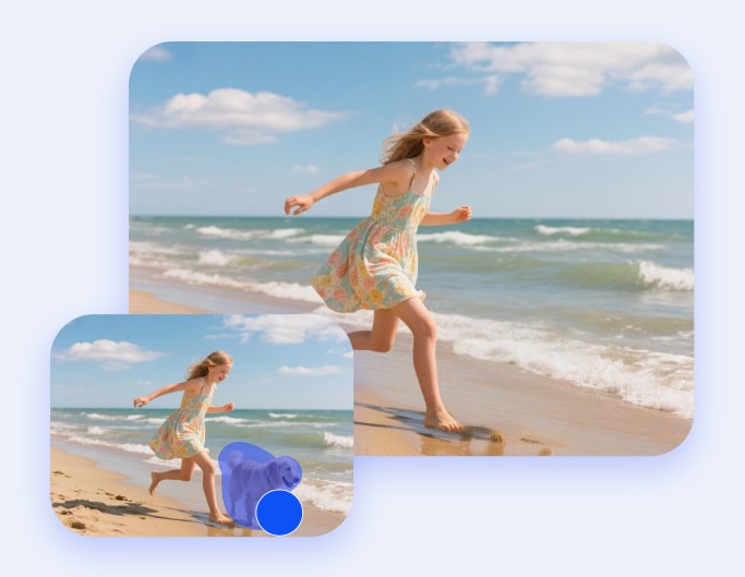 Remove person from a photo of a lady s traveling photo