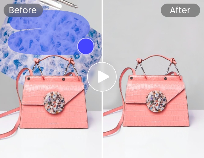 Remove unwanted object from a video featuring a pink handbag