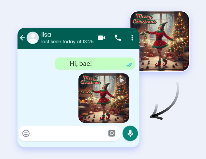 Send your dancing elf clip to friends
