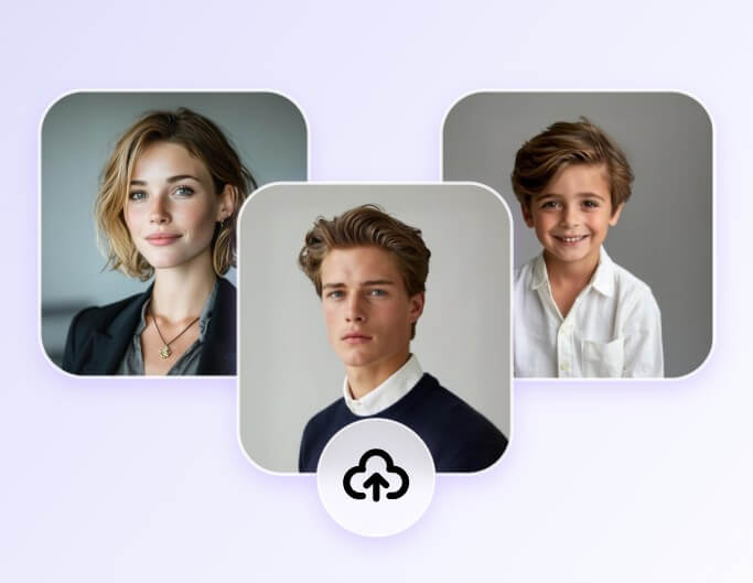 Step 1 upload individual family photos to Fotor AI family photo generator