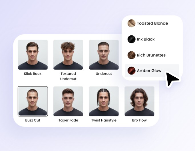 Step 2 choose a hairstyle and color