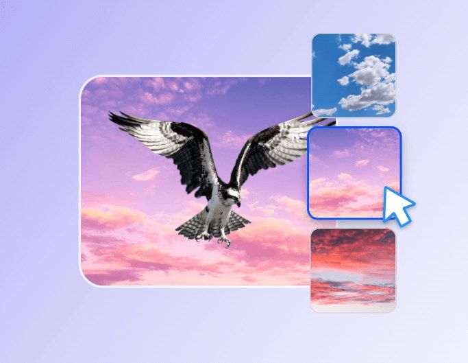 Schritt 2 Wählen Sie einen gewünschten Himmel aus den integrierten Himmels Paketen von Fotor