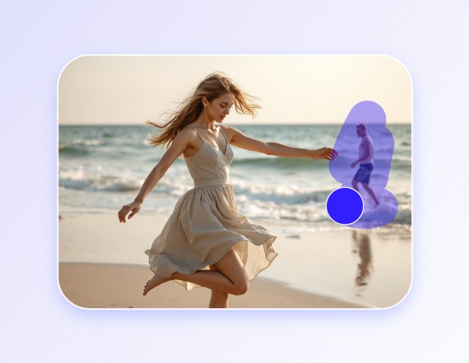 Step 2 erase unwanted poeple from image with AI