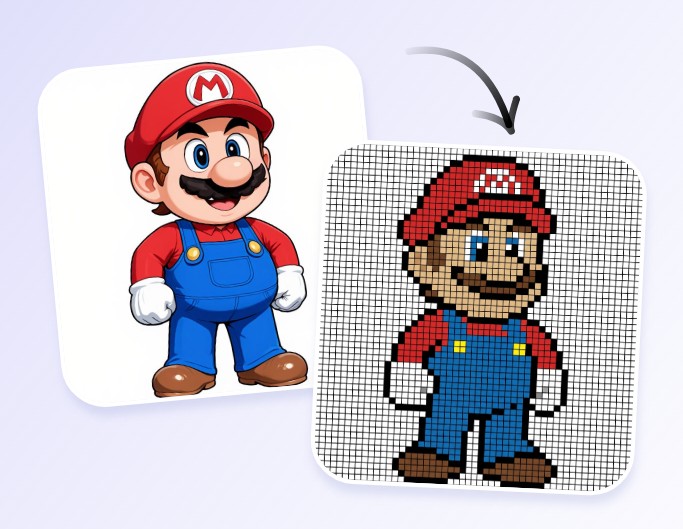 Step 2 turn the mario photo into a perler bead pattern