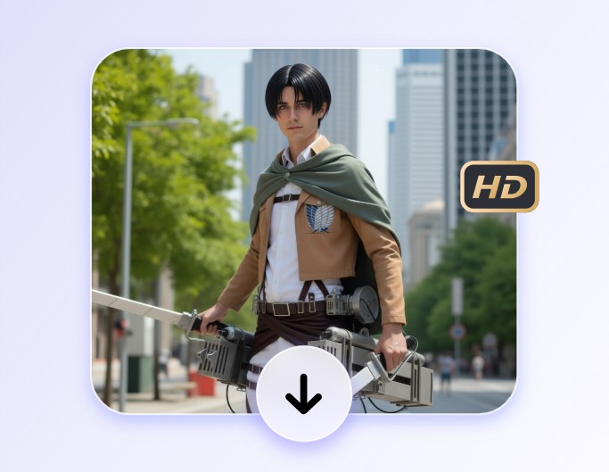 完成したaiコスプレイラストをダウンロードしている画面